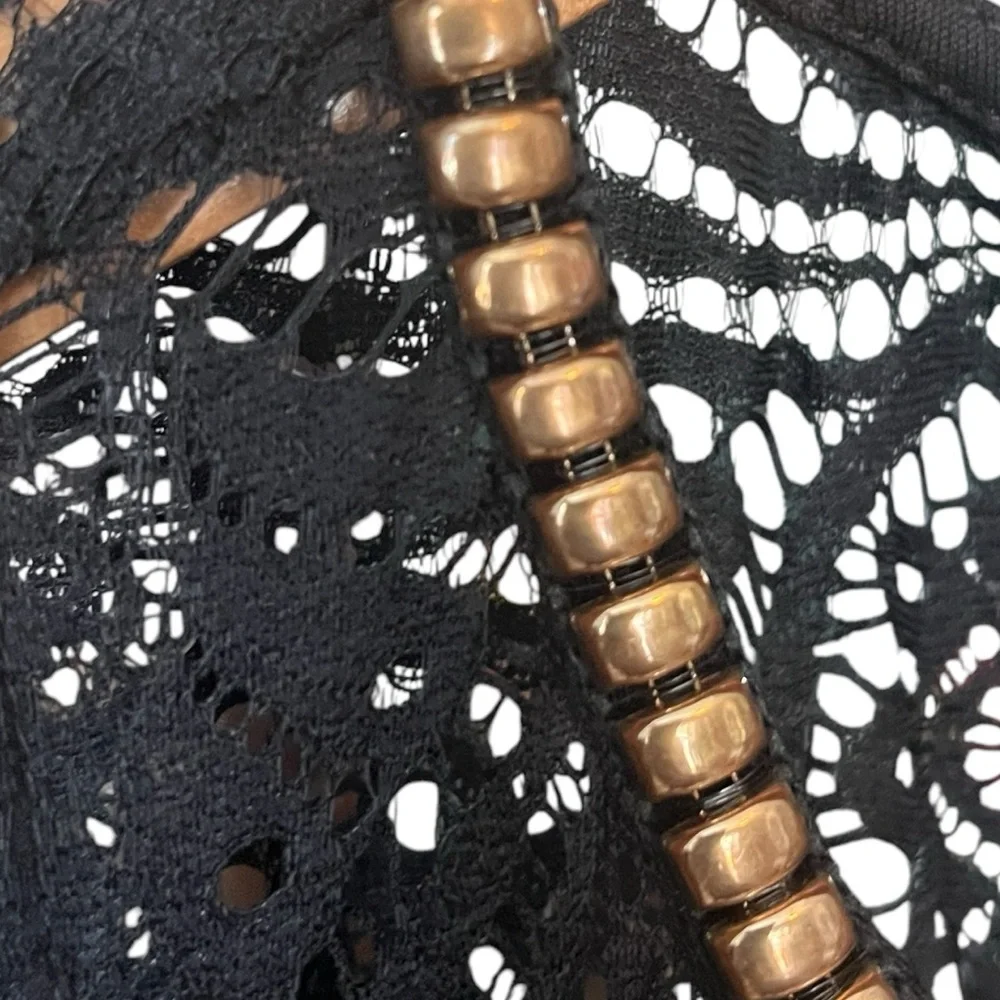 Jessica Simpson Black Lace Bodycon Sheath Midi Cocktail Dress 10 - Picture 5 of 9